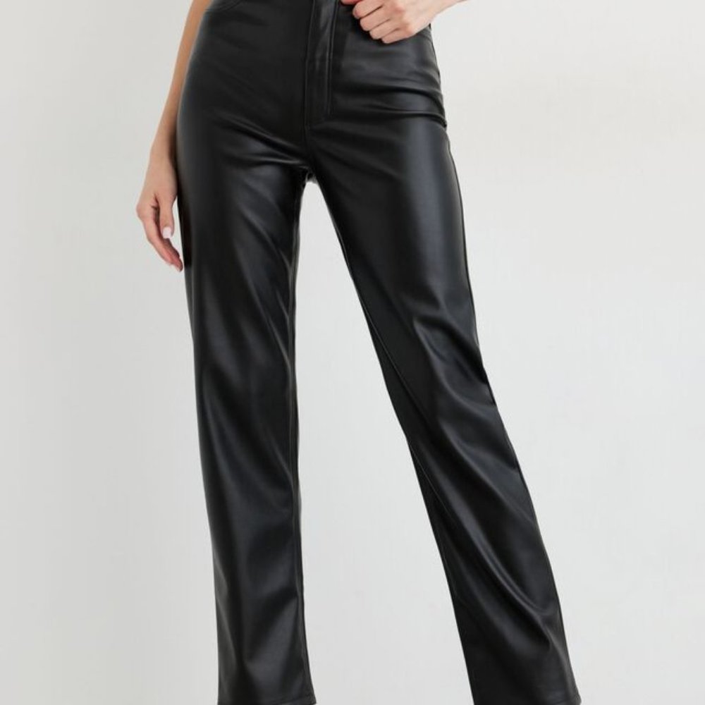Gisele Faux Leather Straight Pants